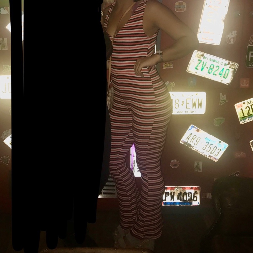 Topshop Comfy Striped Jumpsuit
